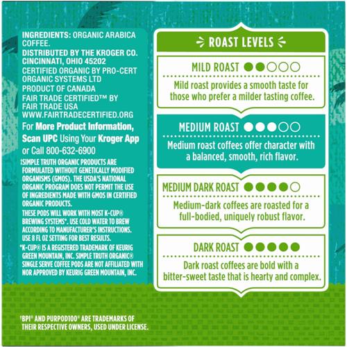 Simple Truth Organic 100% Colombian Medium Roast Coffee Pods 12 ct