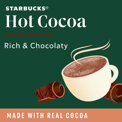 Starbucks Coffee K-Cup Pods, Naturally Flavored Hot Cocoa For Keurig Coffee Makers, 1 Box (10 Pods)