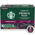 Starbucks K-Cup Coffee Pods, Dark Roast Coffee, French Roast, 100% Arabica, 1 Box (10 Pods)