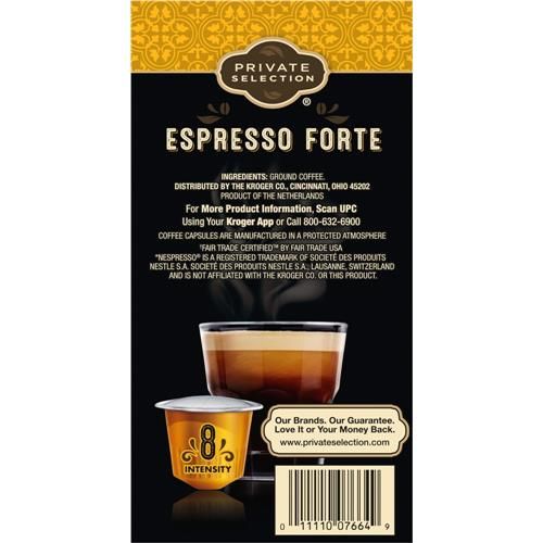 Private Selection Coffee Pods for Nespresso Original Machines Espresso Forte Dark Roast 10 ct