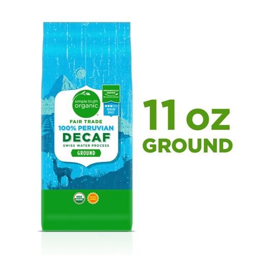Simple Truth Organic Decaf 100% Peruvian Medium Roast Ground Coffee 11 oz