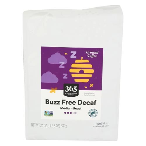 Whole Foods Market Buzz Free Decaf Ground Coffee, Medium Roast, 24 Ounce