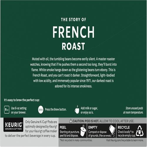 Starbucks K-Cup Coffee Pods, Dark Roast Coffee, French Roast, 100% Arabica, 1 Box (10 Pods)