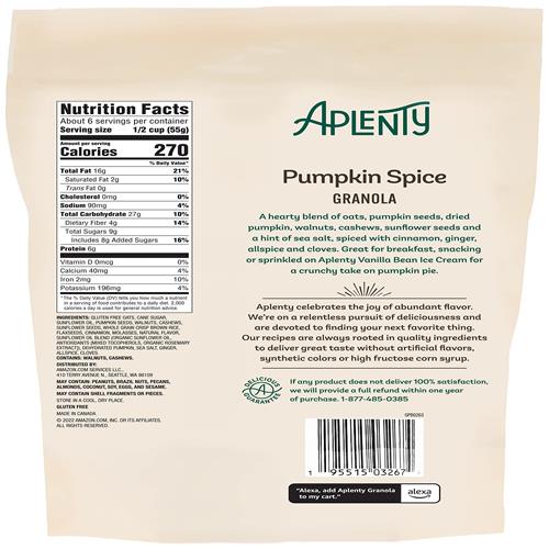 Aplenty Pumpkin Spice Granola, 11 Oz