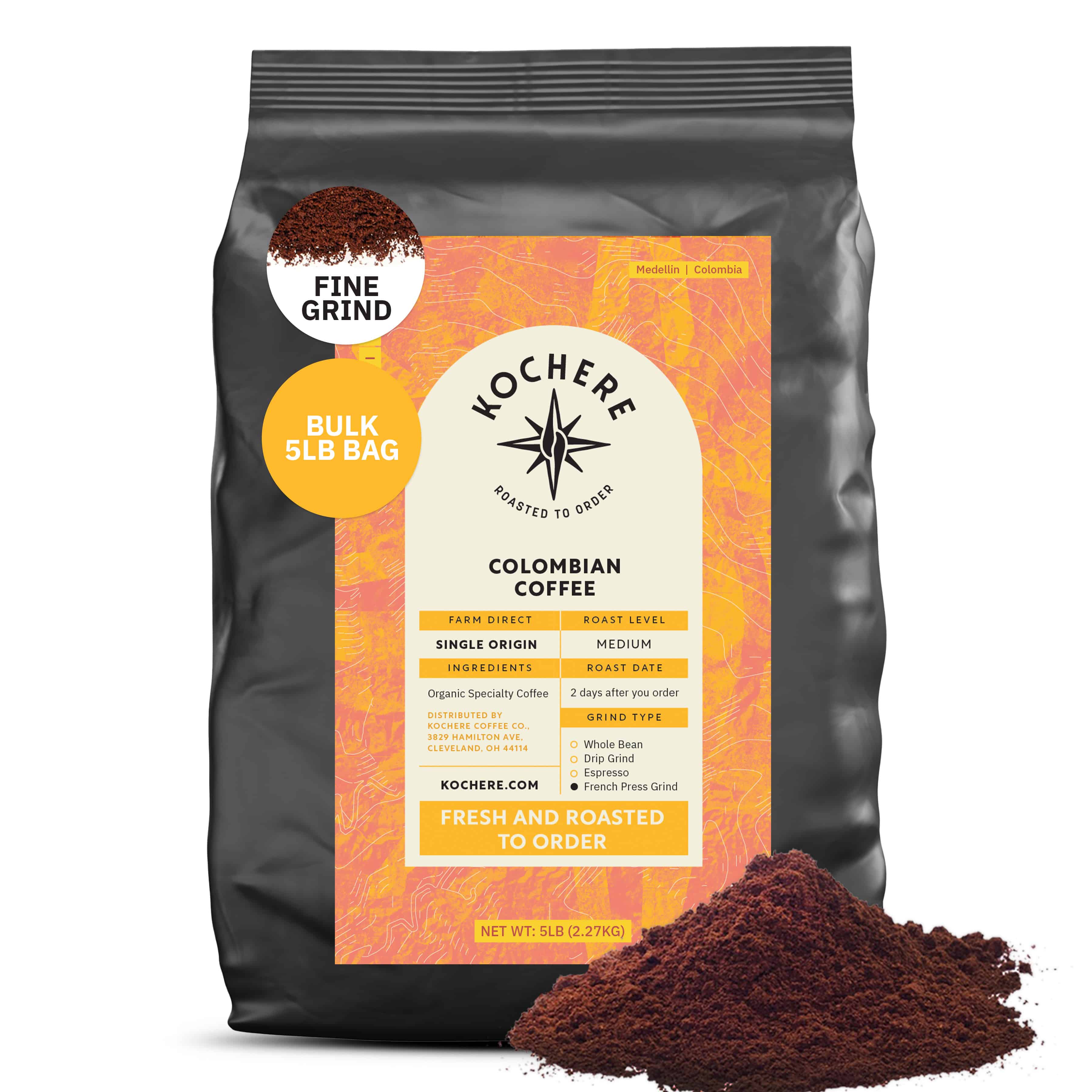 Kochere Coffee Colombian Medellin Single Origin Medium Roast - Dried Orange, Berry Notes