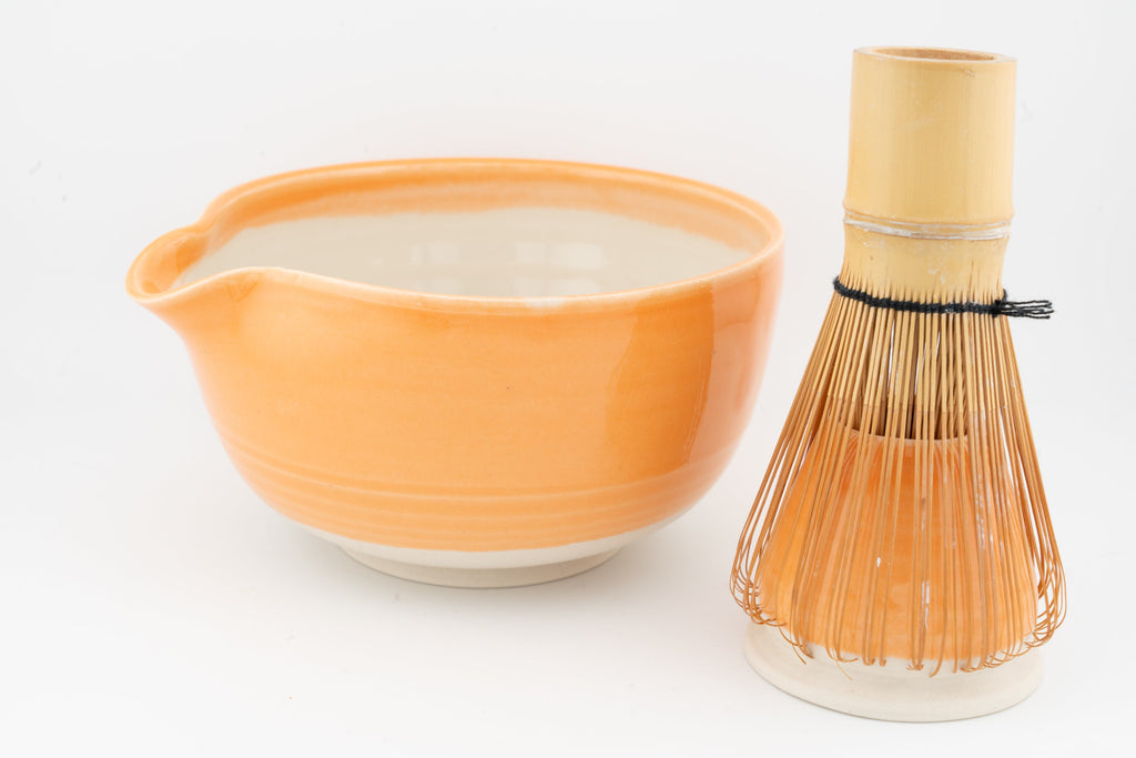 Matcha Bowl (Chawan) with matching Whisk Holder