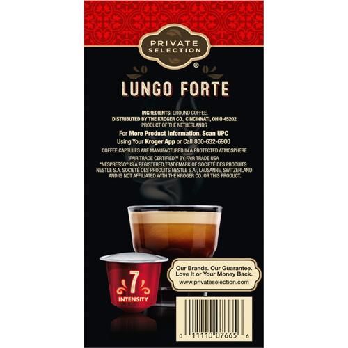 Private Selection Coffee Pods for Nespresso Original Machines Lungo Forte Espresso Dark Roast 10 ct