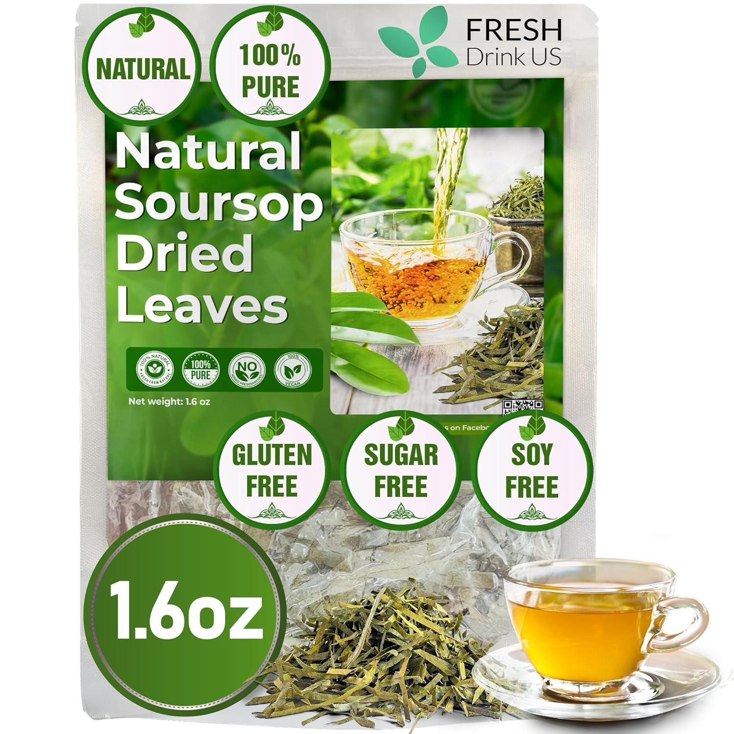 40 Premium Soursop Graviola Leaf Tea Bags, 100% Natural and Pure from Soursop Leaves, Handmade, Made With Natural Materials-Corn Fiber Tea Bag, Sugar/Caffeine/Gluten Free, Hoja Guanabana Tea