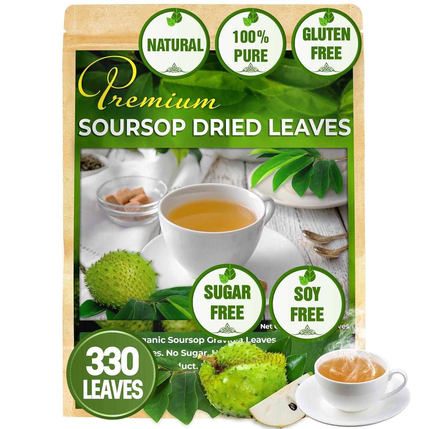 40 Premium Soursop Graviola Leaf Tea Bags, 100% Natural and Pure from Soursop Leaves, Handmade, Made With Natural Materials-Corn Fiber Tea Bag, Sugar/Caffeine/Gluten Free, Hoja Guanabana Tea