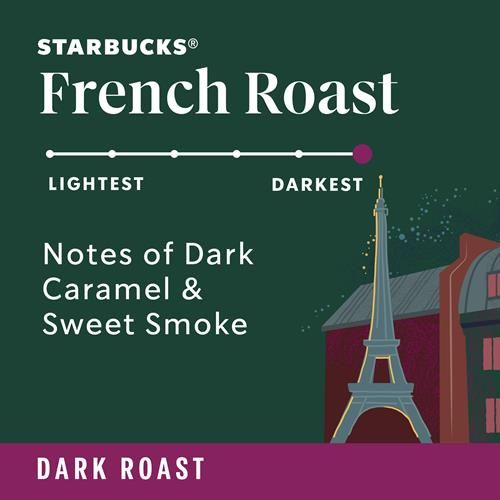 Starbucks K-Cup Coffee Pods, Dark Roast Coffee, French Roast, 100% Arabica, 1 Box (10 Pods)