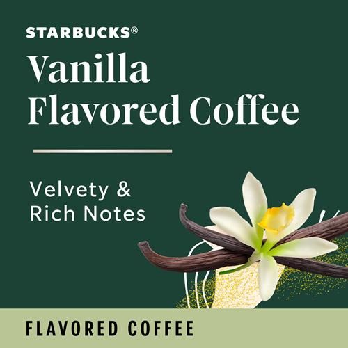 Starbucks K-Cup Coffee Pods, Vanilla Flavored Coffee, Naturally Flavored, 100% Arabica, 1 Box (10 Pods)