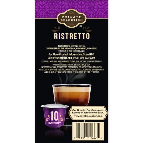 Private Selection Coffee Pods for Nespresso Original Machines Ristretto Espresso Dark Roast 10 ct