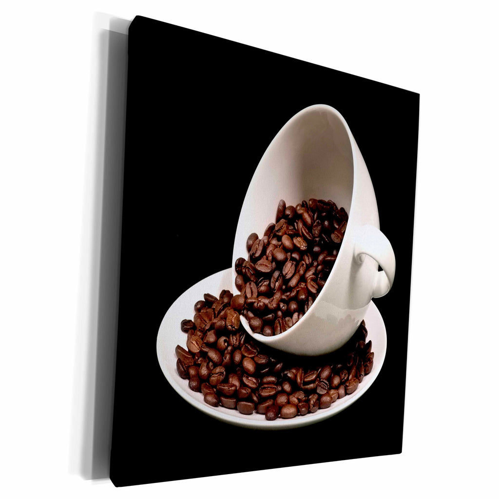 3dRose Photograph Of A Coffee Cup Full Of Coffee Beans... - Museum Grade Canvas Wrap (cw_213571)