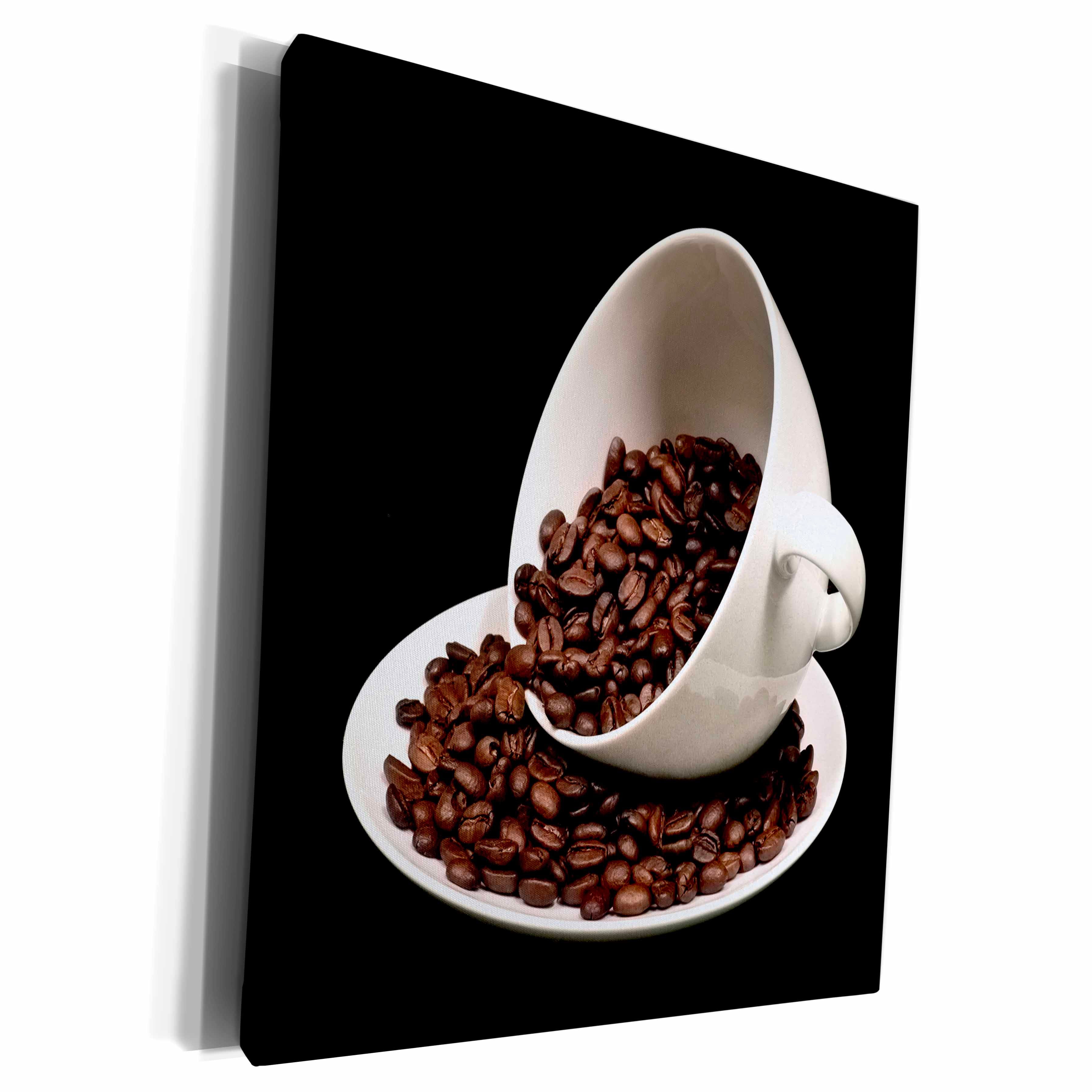3dRose Photograph Of A Coffee Cup Full Of Coffee Beans... - Museum Grade Canvas Wrap (cw_213571)