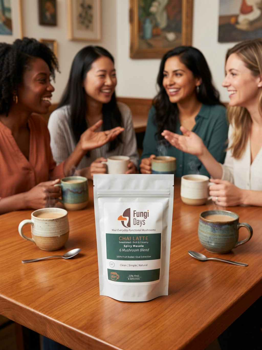 Chai Latte with 7 Functional Mushrooms | Creamy Spiced Wellness Blend