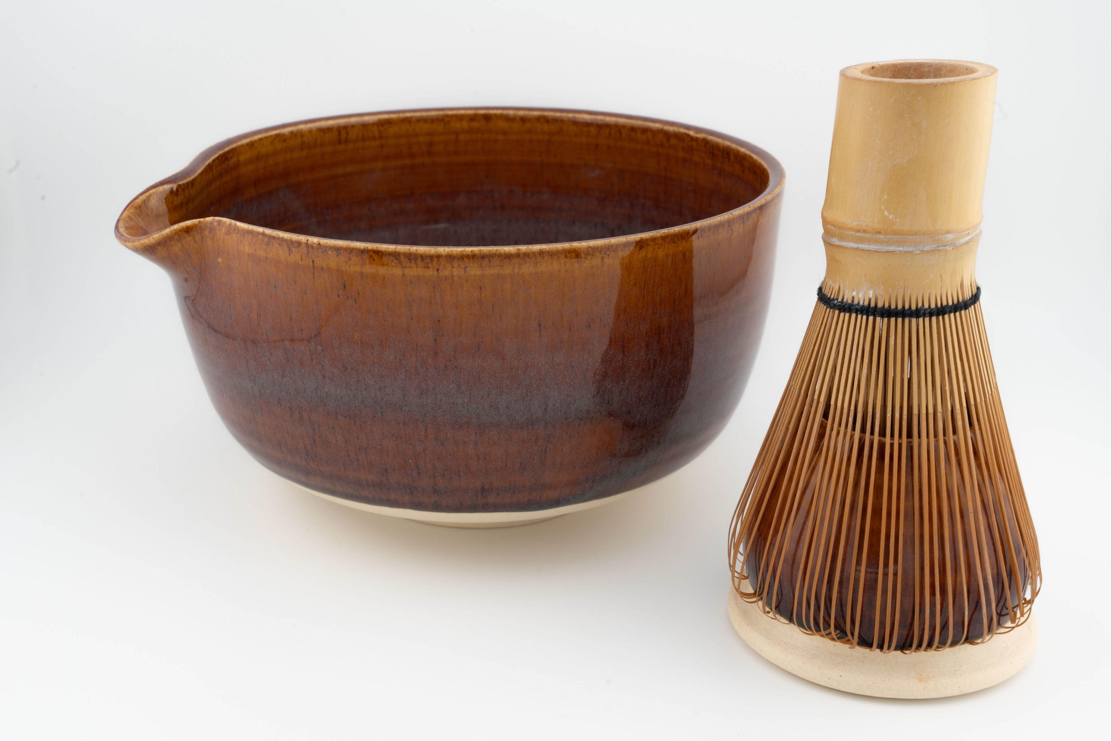 Matcha Bowl (Chawan) with matching Whisk Holder
