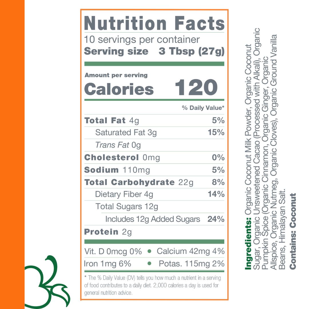 Dairy Free Pumpkin Spice Hot Cocoa Mix | 10 Serving Stand Up Pouch | Gluten Free, Vegan, Organic