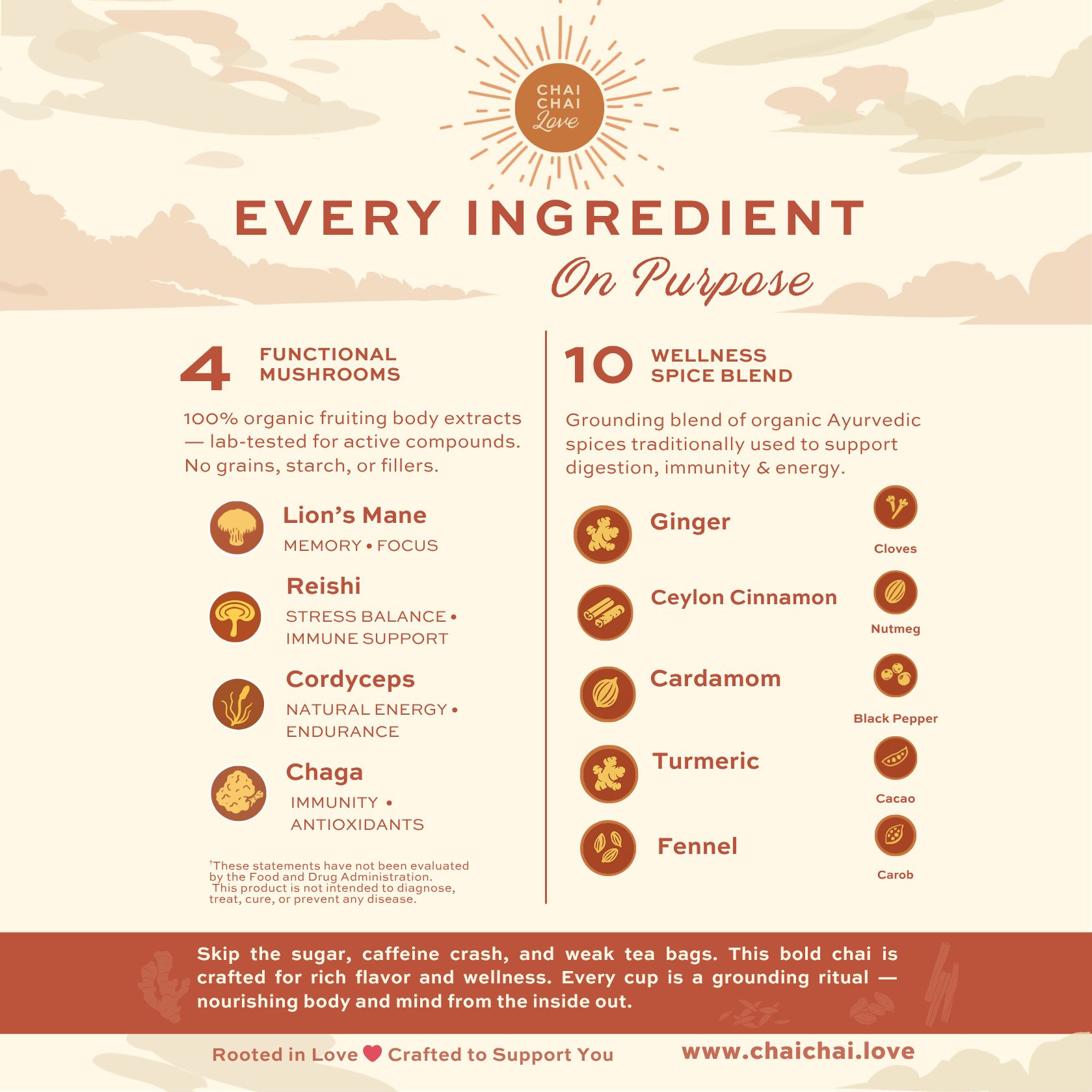 Chai Chai Love Mushroom Chai (Caffeine-Free)