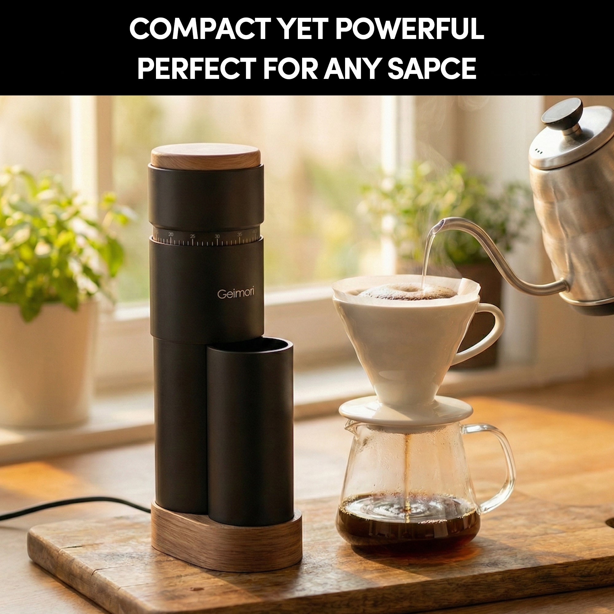 Geimori T38 Plus Electric Coffee Grinder | Portable Plug-in Grinder