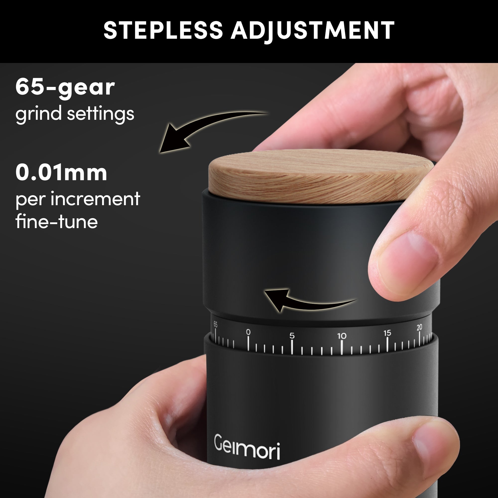 Geimori T38 Plus Electric Coffee Grinder | Portable Plug-in Grinder