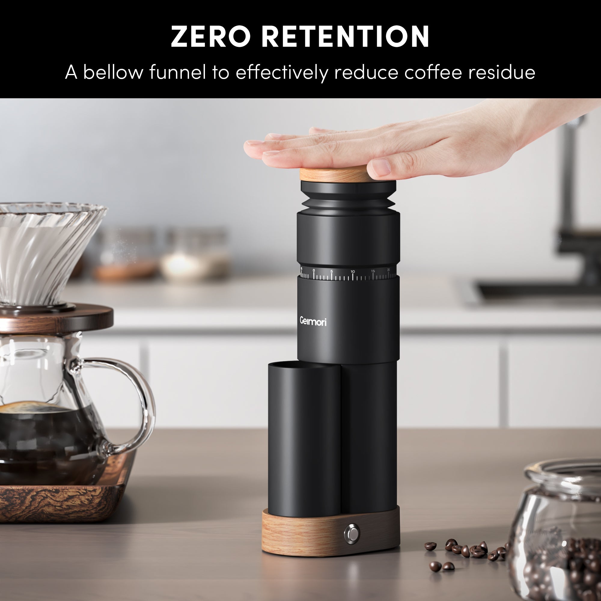 Geimori T38 Plus Electric Coffee Grinder | Portable Plug-in Grinder