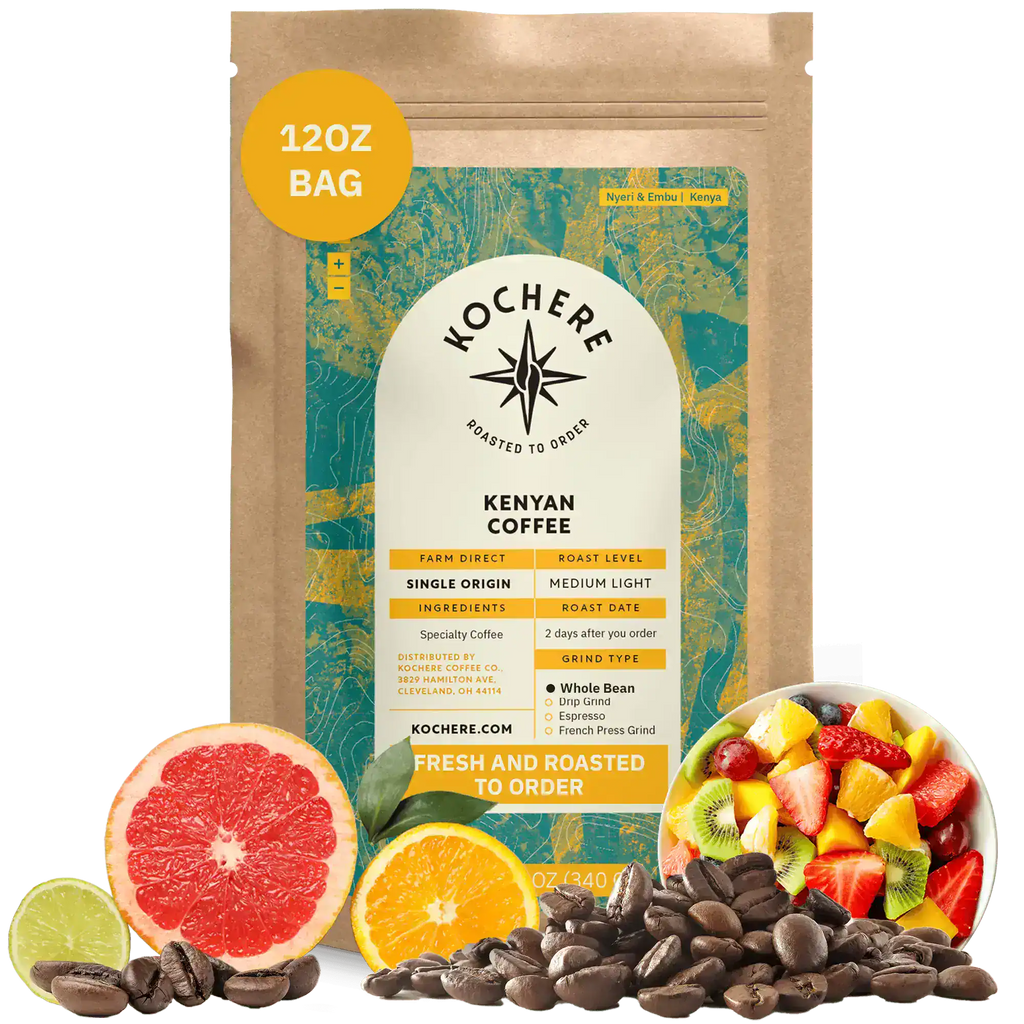 Kochere Coffee Kenyan Nyeri Embu AB Medium-Light Roast - Fruity, Balanced, Bright Cup