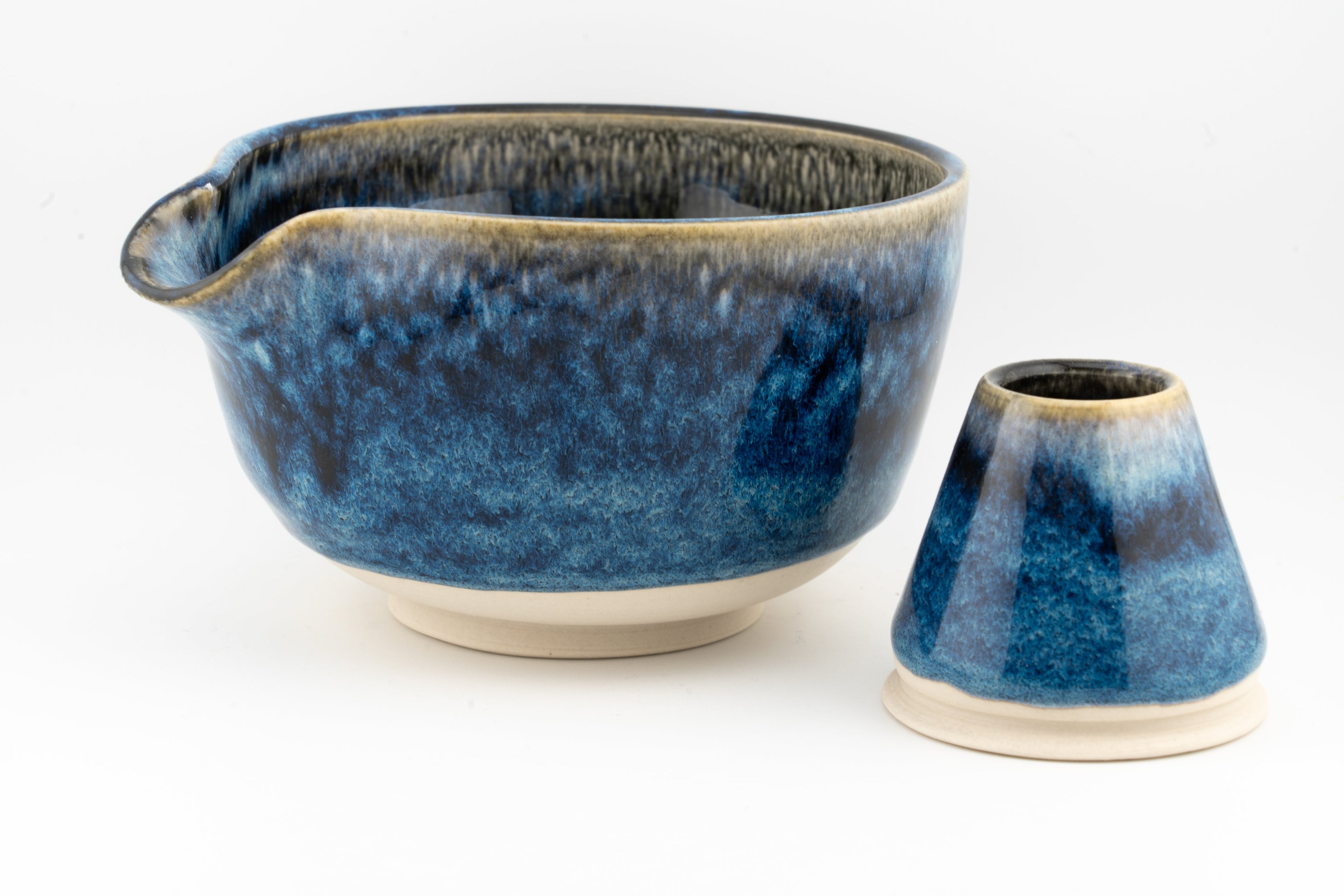 Matcha Bowl (Chawan) with matching Whisk Holder