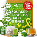 40 Premium Soursop Graviola Leaf Tea Bags, 100% Natural and Pure from Soursop Leaves, Handmade, Made With Natural Materials-Corn Fiber Tea Bag, Sugar/Caffeine/Gluten Free, Hoja Guanabana Tea