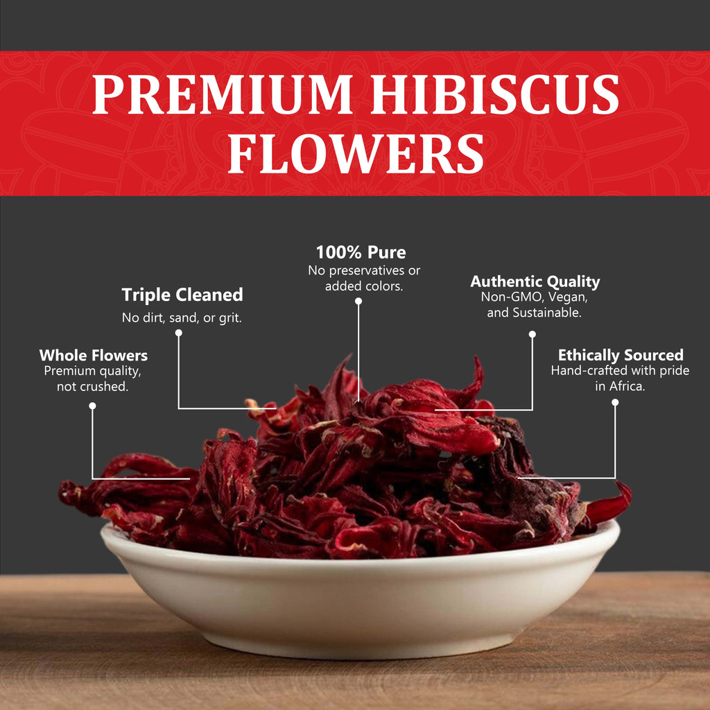 Dried Hibiscus Flowers 5 oz – Loose Leaf Hibiscus Tea | Akshit