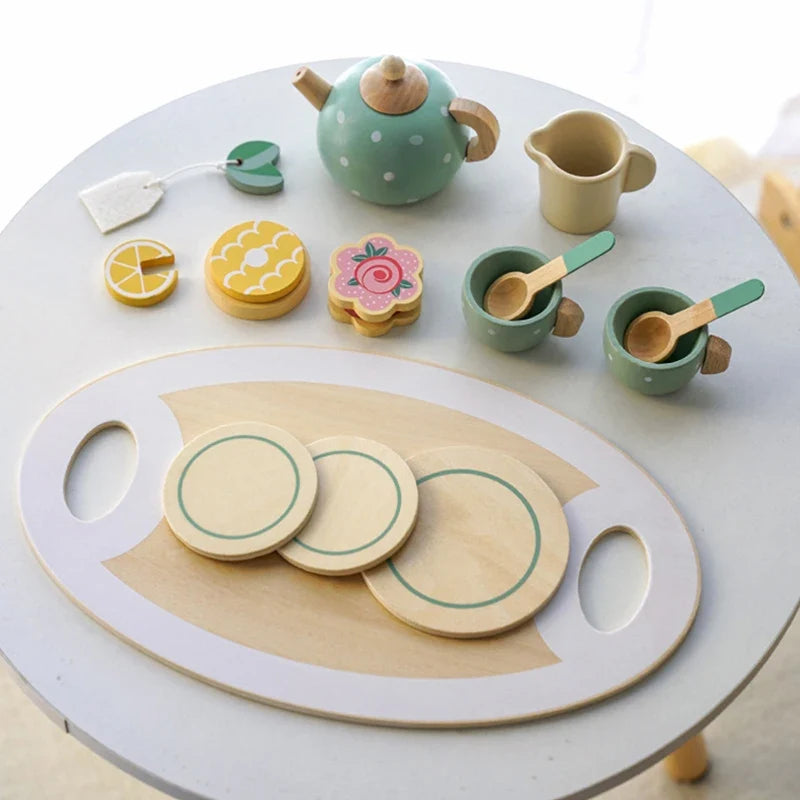 Wooden Afternoon Tea Set Toy | Kitchen Accessories Play for Kids