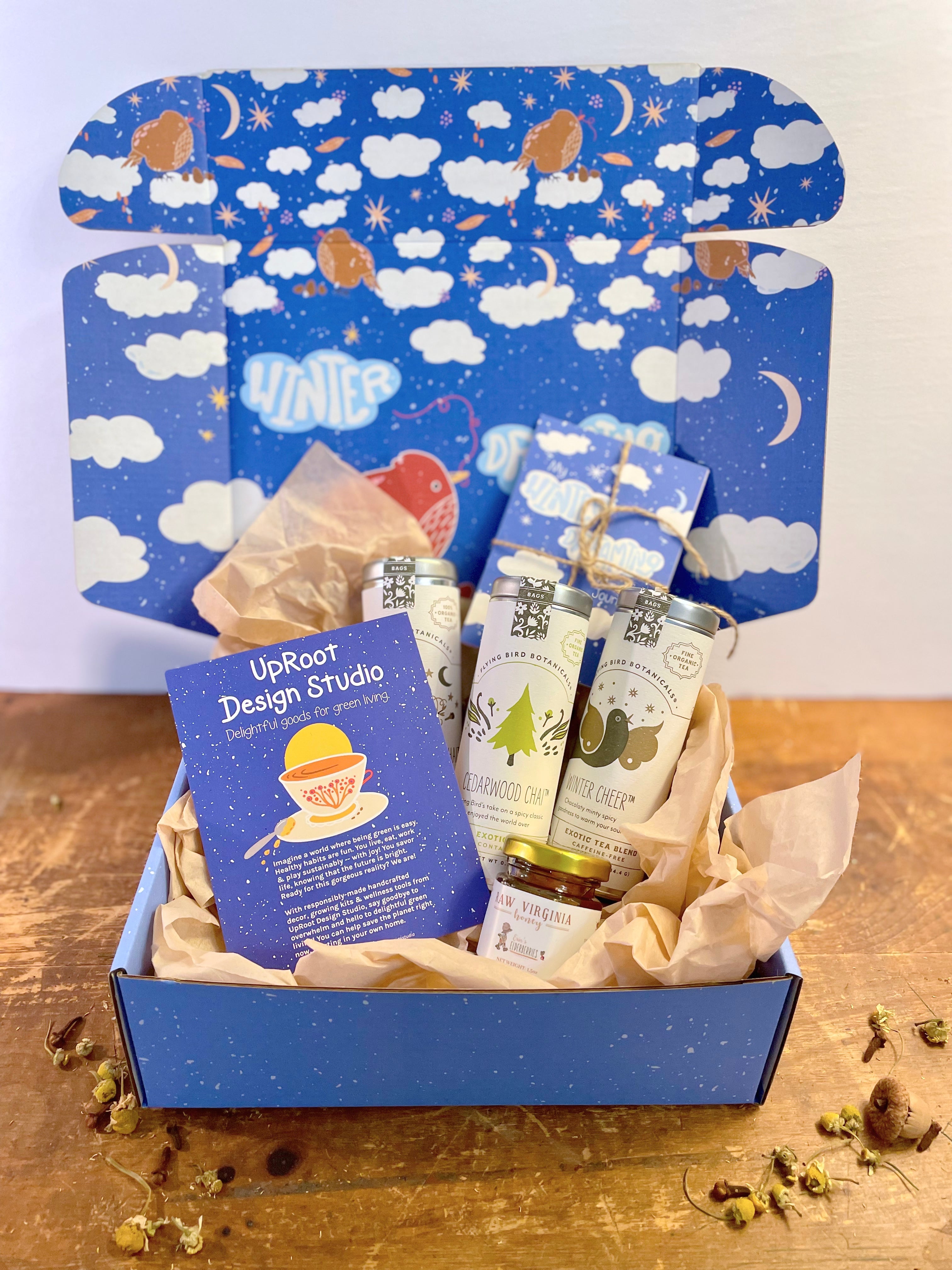"Delightful Spice" Organic Tea Gift Set w. Pocket Mindfulness Journal & Honey (Sip & Relax)