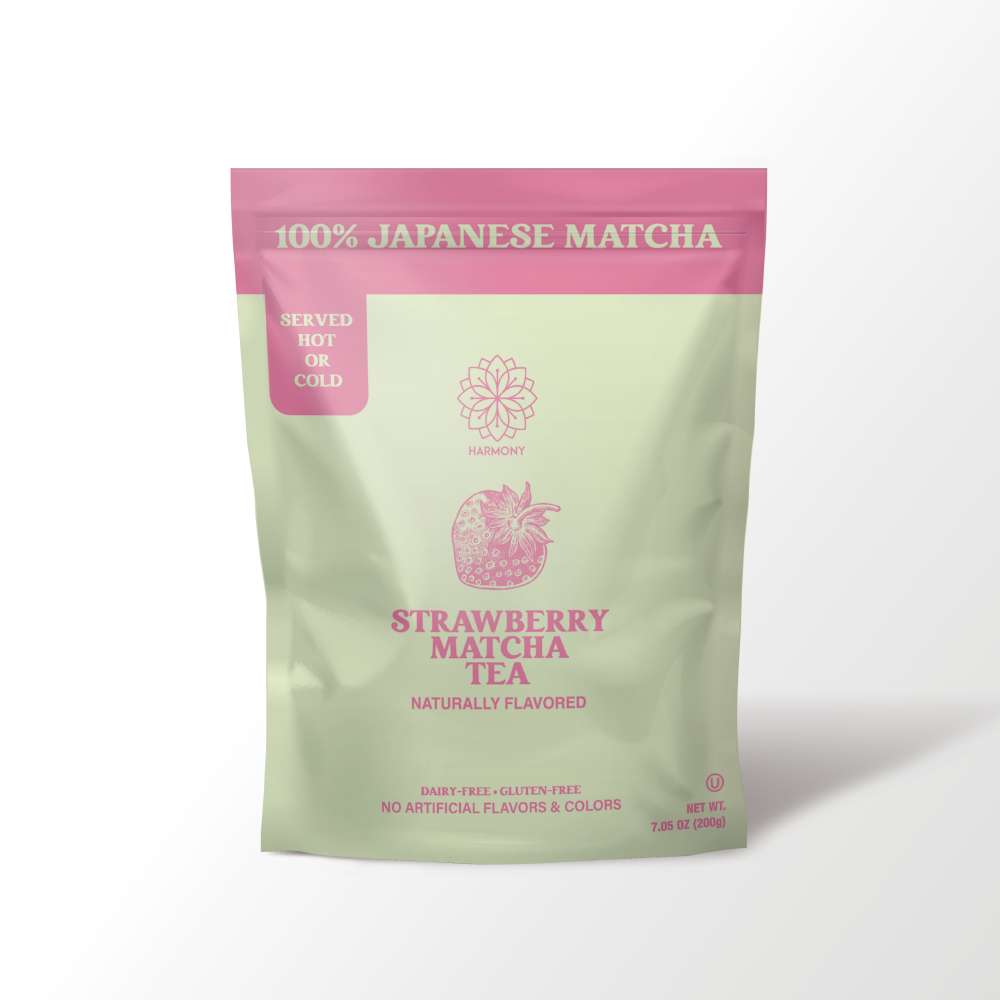 Harmony Matcha Strawberry, Premium Shade-Grown Japanese Matcha, Sweetened with Organic Sugar, 20 Servings