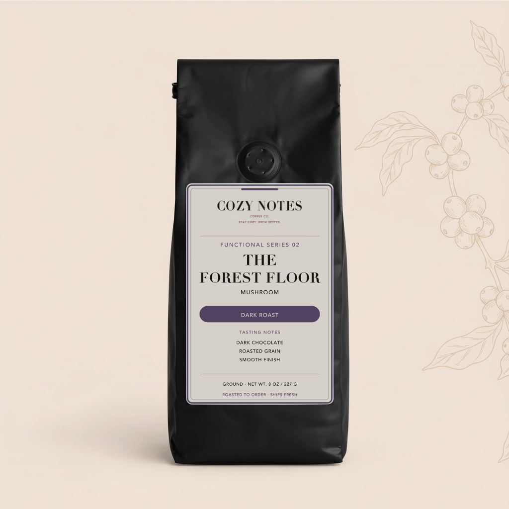 Cozy Notes The Forest Floor — Mushroom Coffee, Dark Roast Adaptogenic Blend