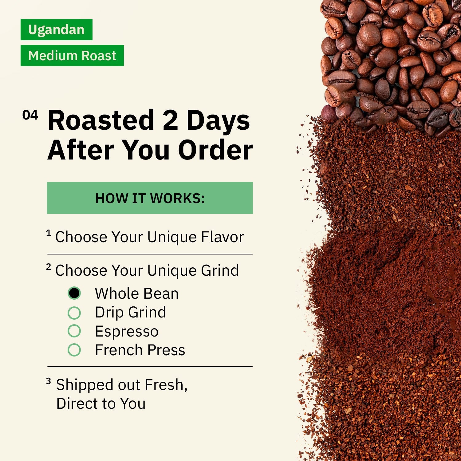 Kochere Coffee Ugandan Sipi Falls Single Origin, Organic Medium Roast - Raisin, Fig, Brown Sugar Notes