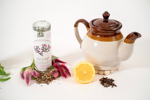 "Serene Spirit" Organic Tea Gift Set w. Honey & Tea Towel (Restful Brew)