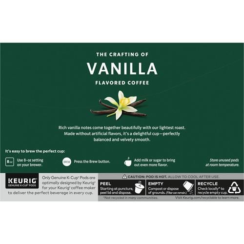 Starbucks K-Cup Coffee Pods, Vanilla Flavored Coffee, Naturally Flavored, 100% Arabica, 1 Box (10 Pods)