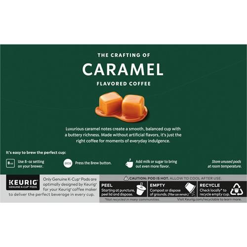 Starbucks K-Cup Coffee Pods, Caramel Flavored Coffee, Naturally Flavored, 100% Arabica, 1 Box (10 Pods)
