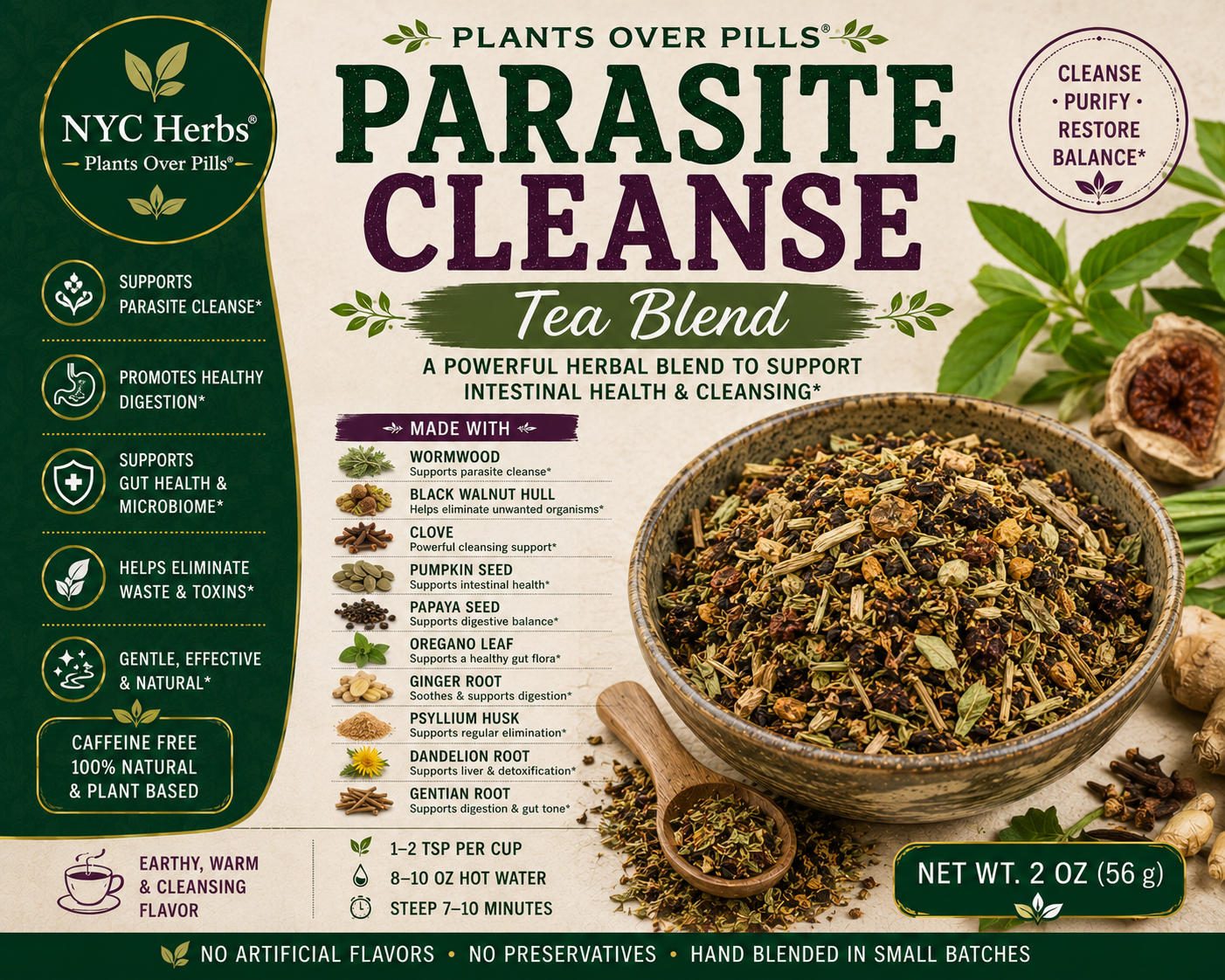 Parasite Cleanse Tea Blend | Gut Balance & Whole-Body Detox
