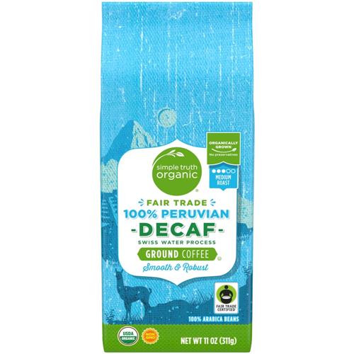 Simple Truth Organic Decaf 100% Peruvian Medium Roast Ground Coffee 11 oz