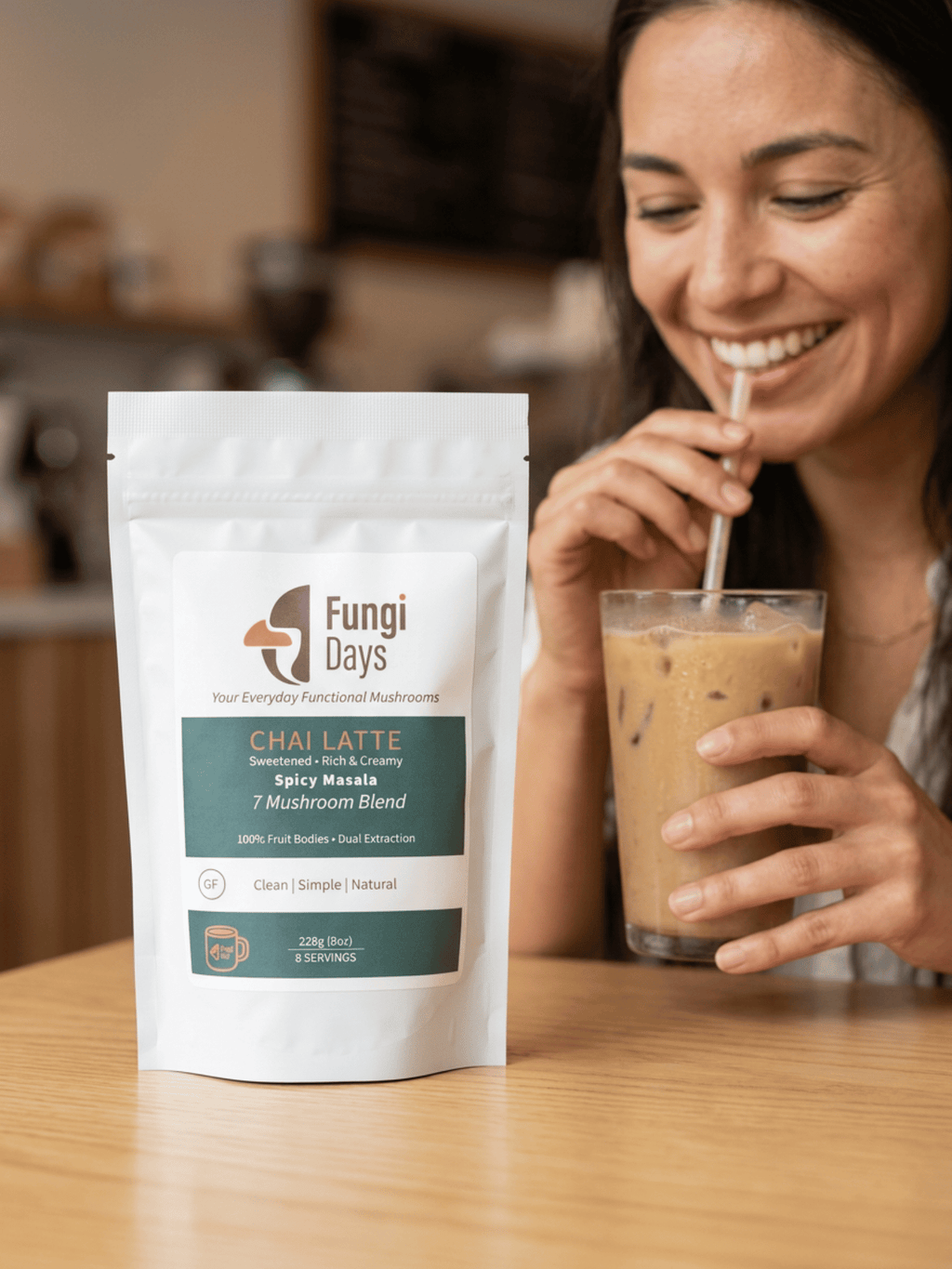 Chai Latte with 7 Functional Mushrooms | Creamy Spiced Wellness Blend