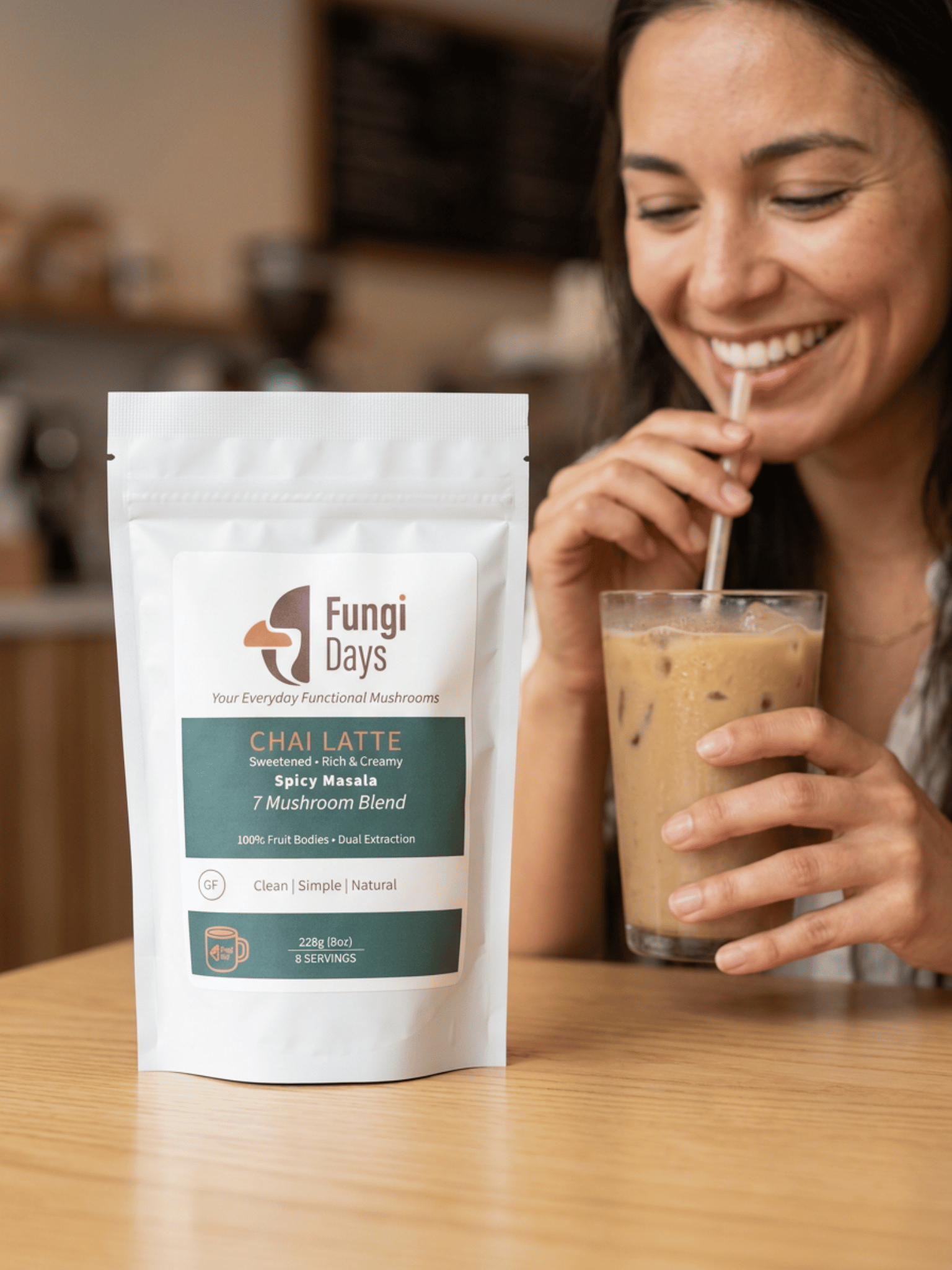 Chai Latte with 7 Functional Mushrooms | Creamy Spiced Wellness Blend