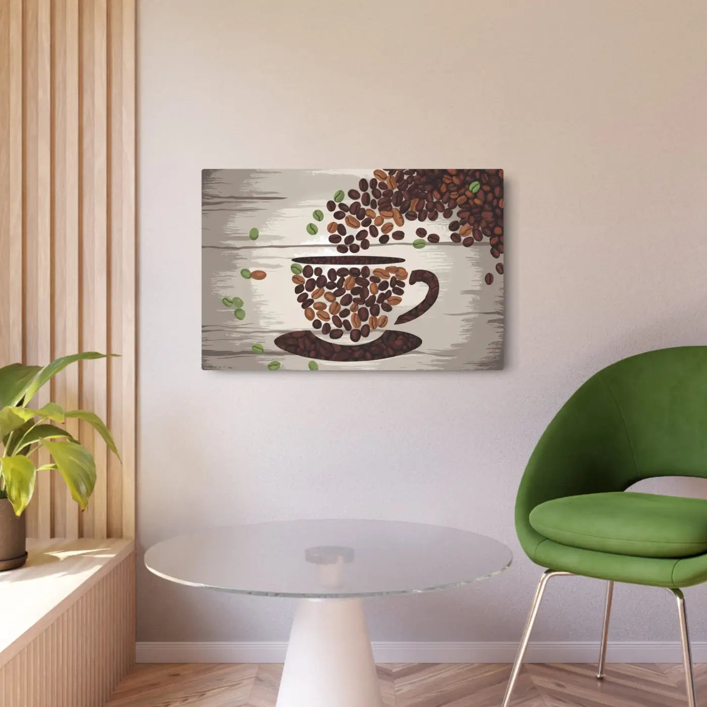 DipaliZ Coffee Bean Metal Art Sign - White Aluminum 18x12