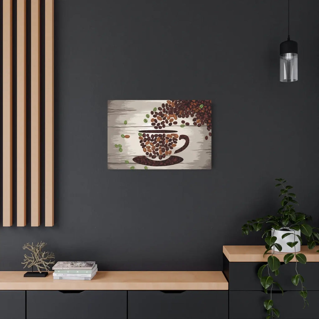 DipaliZ Coffee Bean Metal Art Sign - White Aluminum 18x12