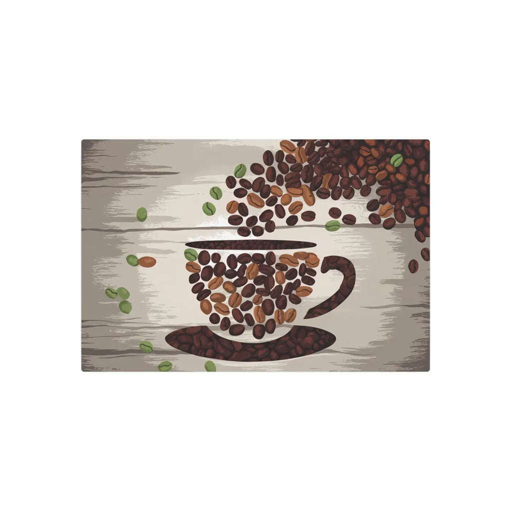 DipaliZ Coffee Bean Metal Art Sign - White Aluminum 18x12