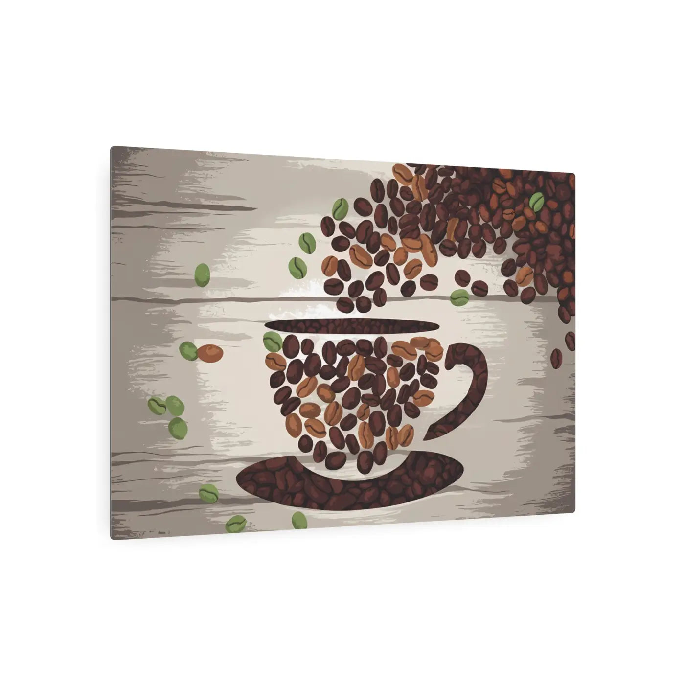 DipaliZ Coffee Bean Metal Art Sign - White Aluminum 18x12