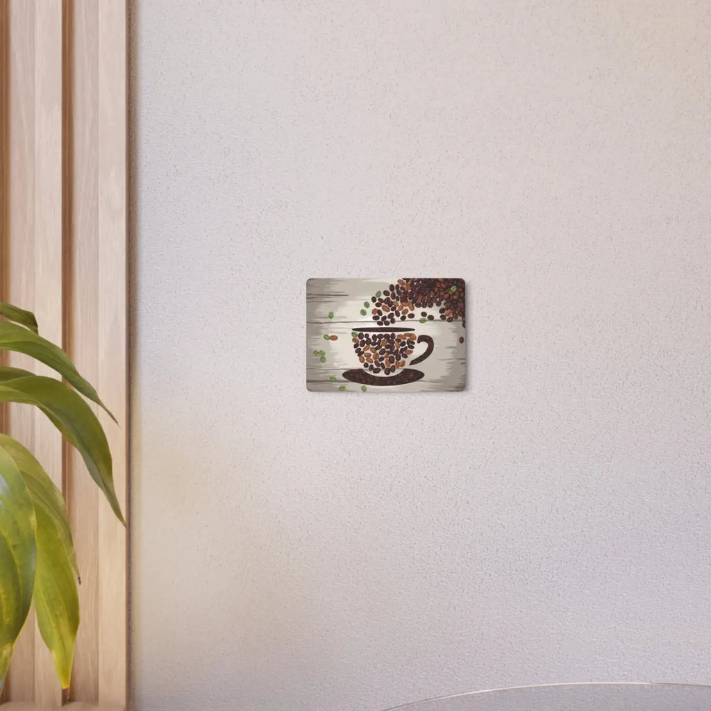 DipaliZ Coffee Bean Metal Art Sign - White Aluminum 18x12