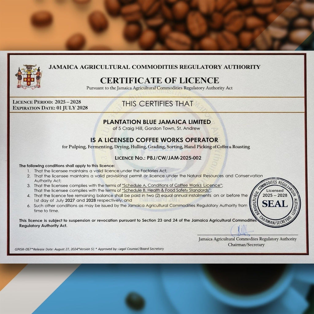 Plantation Blue 100% Jamaica Blue Mountain Coffee - Dark Roast - 8oz Ground