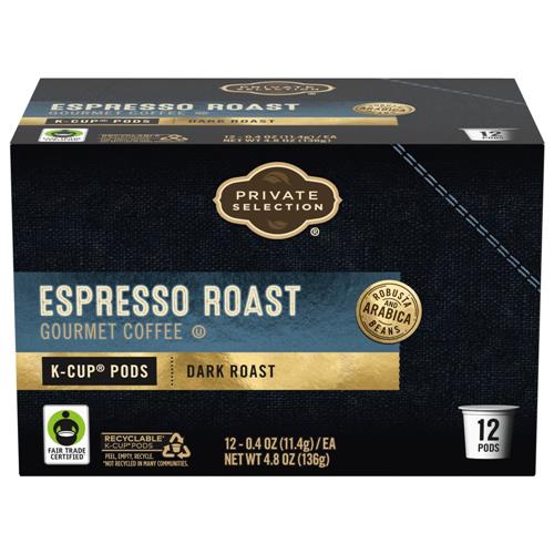 Private Selection Espresso Roast Dark Roast Coffee Pods 12 ct