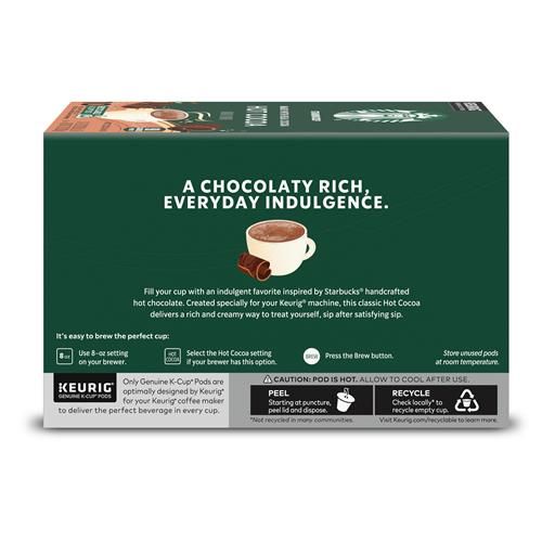 Starbucks Coffee K-Cup Pods, Naturally Flavored Hot Cocoa For Keurig Coffee Makers, 1 Box (10 Pods)