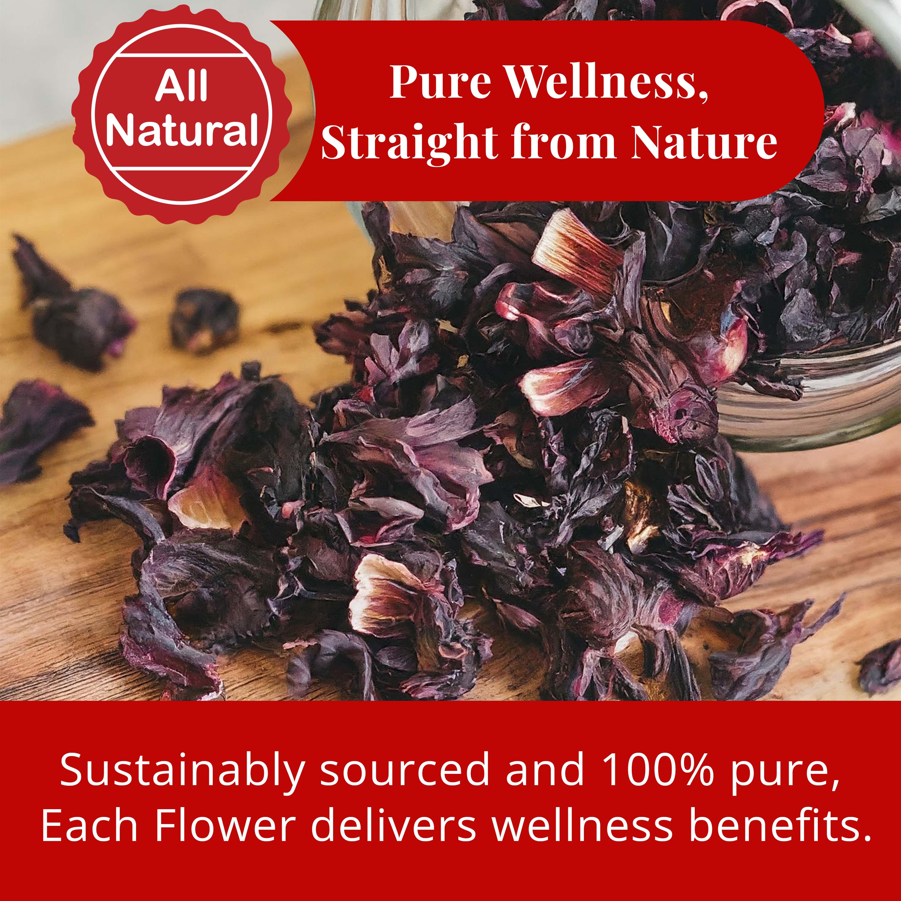 Dried Hibiscus Flowers 5 oz – Loose Leaf Hibiscus Tea | Akshit